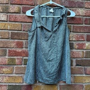 J. Crew Factory Black and White Sleeveless Blouse